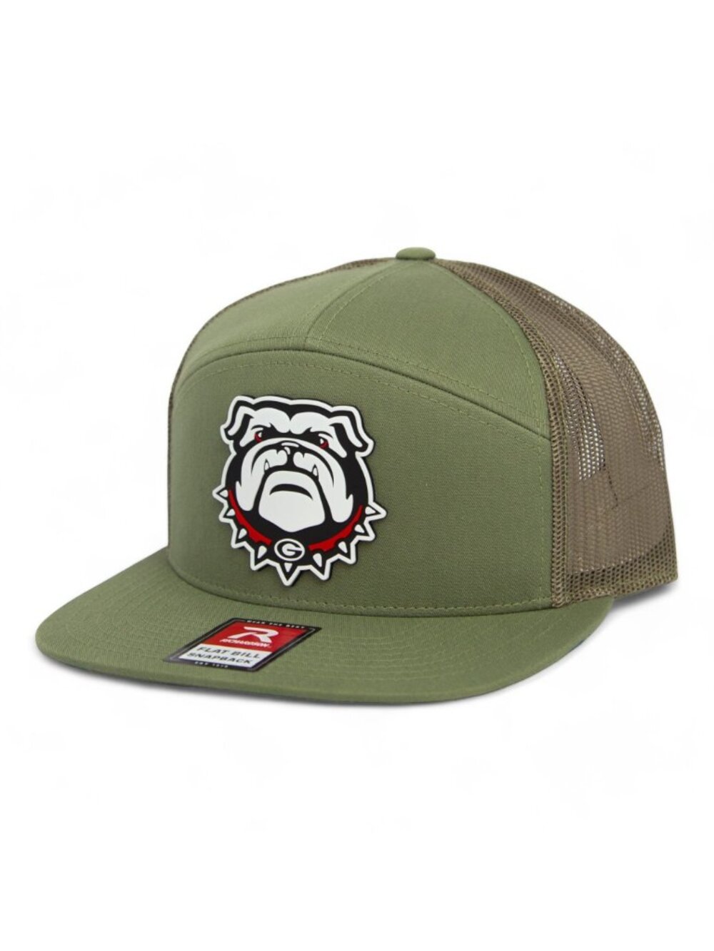 Georgia Bulldogs UGA 3D Snapback Seven-Panel Flat Bill Trucker Hat- Loden